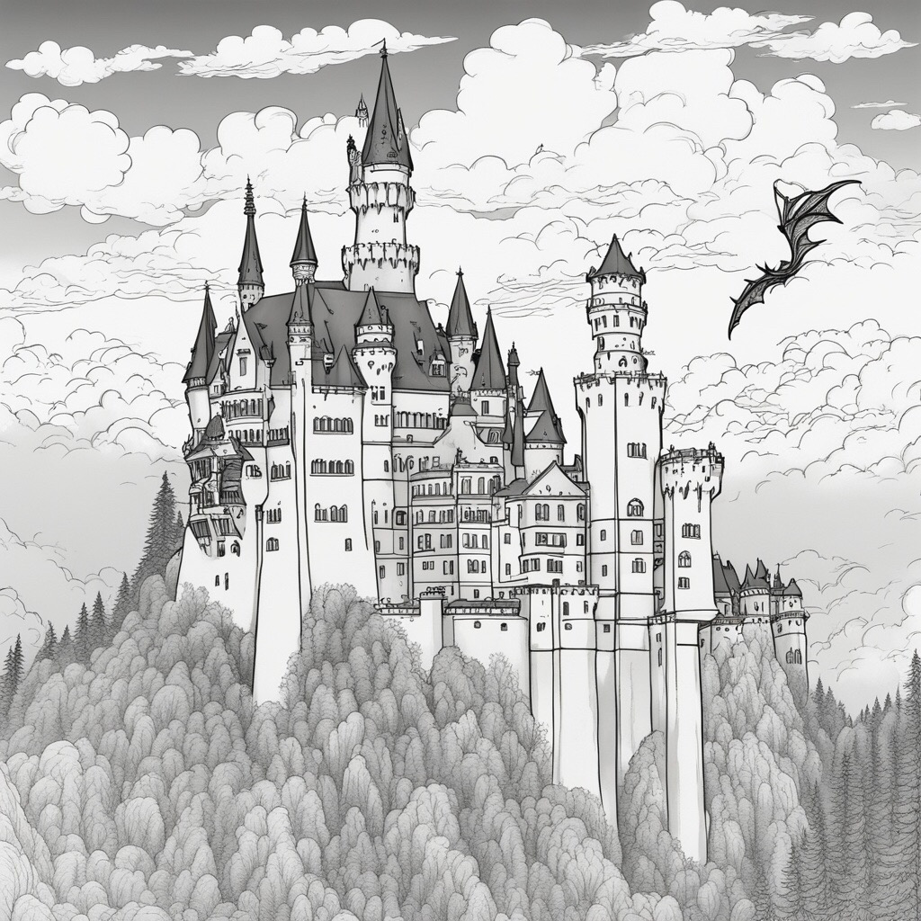 Castles & Dragons Colouring Book – Fantasy Art for Kids & Adults | by Simon Gemmill - Image 4
