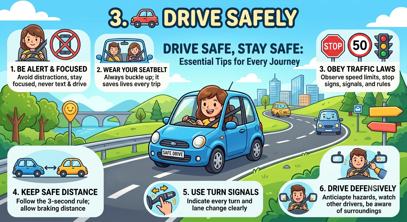 🚗 Drive Safe, Stay Safe: Essential Tips for Every Journey