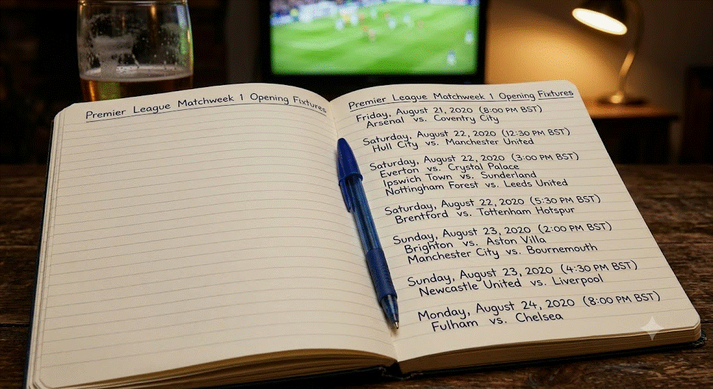 Premier League Matchweek 1 Opening Fixtures
