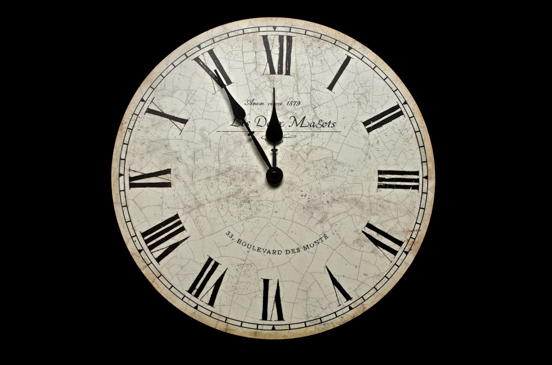 Antique wall clock representing time travel