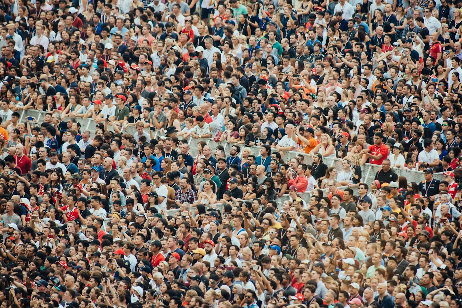 Football supporters gathered in stadium seating during a matchday